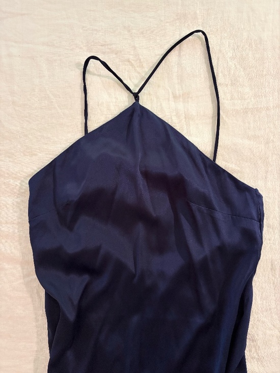 Avec Dresses & Skirts - Midnight Blue Cross-Back Satin Dress